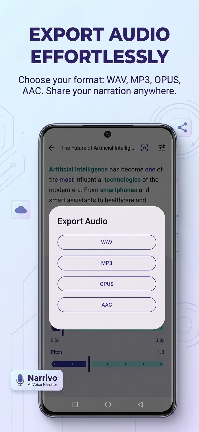 Narrivo - AI Text to Speech screenshot